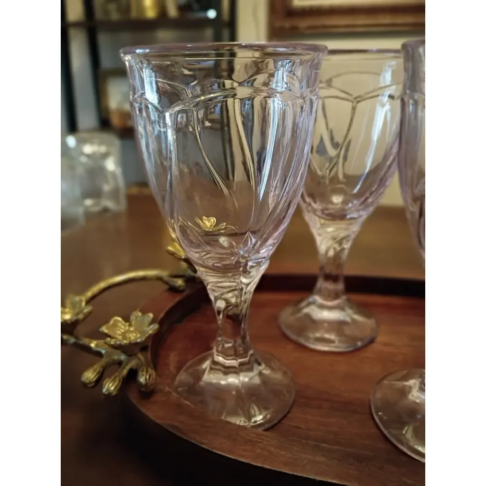Noritake Sweet Swirl Pink Wine Glasses Set Of 6